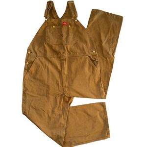 Dickie's Classic Bib Overalls Rinsed Duck Brown 42x32